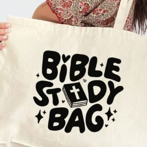 Black Bible Study Bag Canvas Jumbo Tote