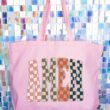 Checkered Amen Canvas Jumbo Tote