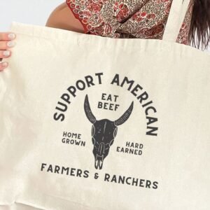 Support American Farmers And Ranchers Canvas Jumbo Tote