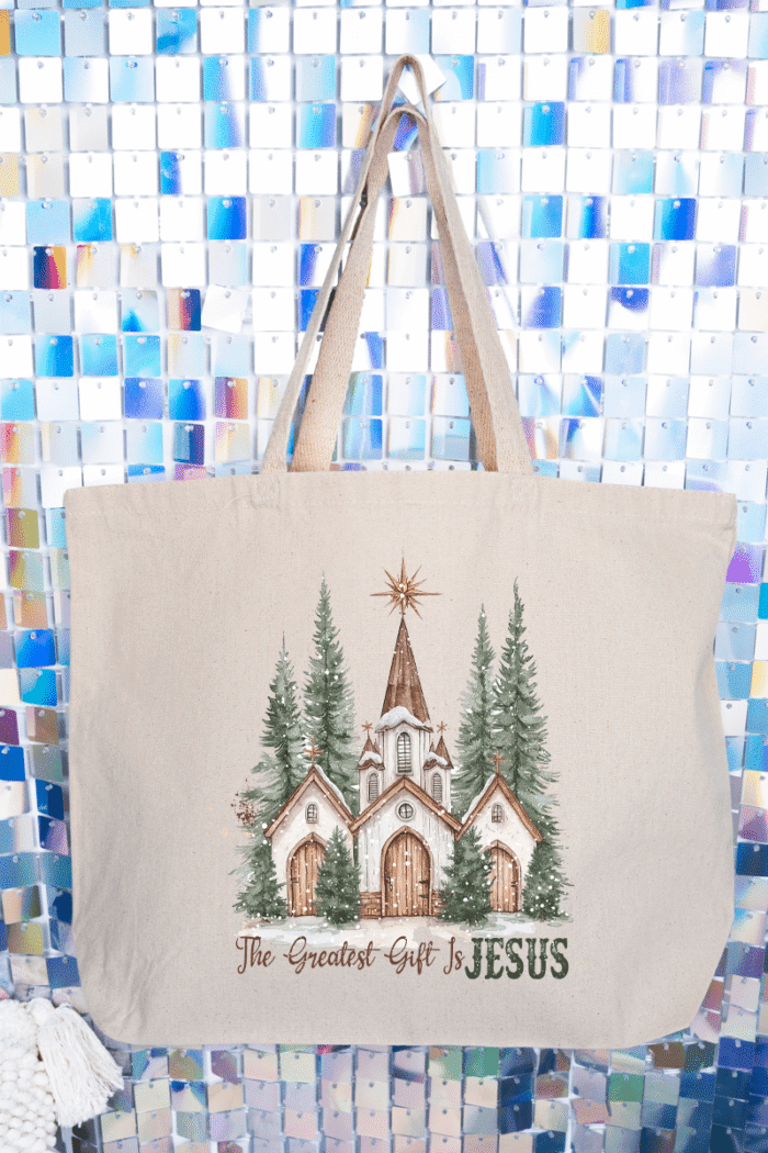 hpvjit-q600-lightpink-thegreatestgiftisjesus-hpv-9017749.png The Greatest Gift Is Jesus Canvas Jumbo Tote