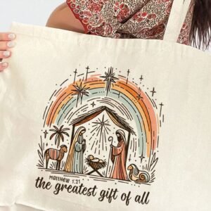 The Greatest Gift Of All Canvas Jumbo Tote