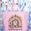 The Greatest Gift Of All Canvas Jumbo Tote