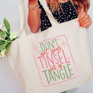 Tinsel In A Tangle Canvas Jumbo Tote