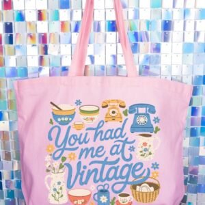 You Had Me At Vintage Canvas Jumbo Tote