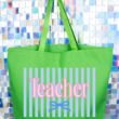 Teacher Striped Canvas Jumbo Tote