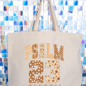 Floral Psalm 23 Canvas Jumbo Tote