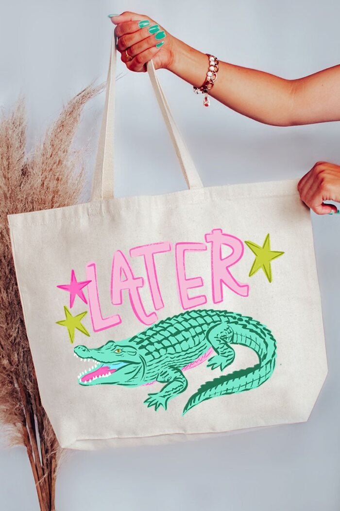 hpvjit-q600-natural-pinklatergator-hpv-7921720.jpg Pink Later Gator Canvas Jumbo Tote