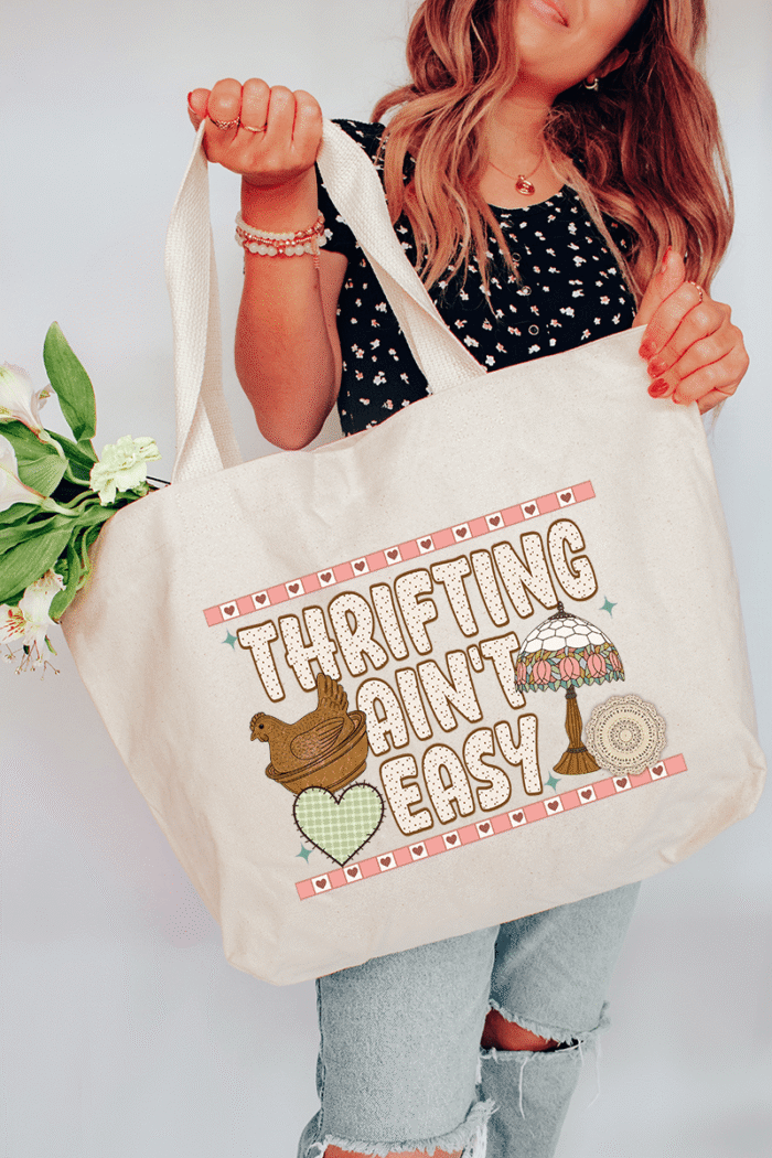 Thrifting Ain't Easy Canvas Jumbo Tote
