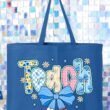 Daisy Days Teach Canvas Jumbo Tote