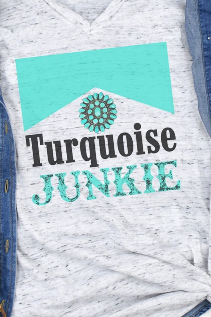 Turquoise Junkie Unisex V-Neck Tee
