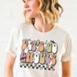 Colorful Let's Go Ghouls Tri-Blend Short Sleeve Tee