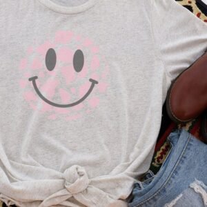 Cow Spots Happy Face Tri-Blend Short Sleeve Tee