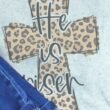 Cross Leopard He Is Risen Tri-Blend Short Sleeve Tee