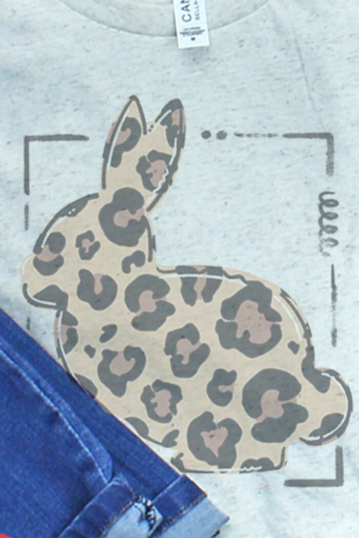 Doodle Bunny Leopard Tri-Blend Short Sleeve Tee
