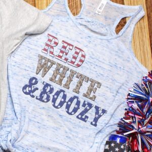 Red White & Boozy Women's Flowy Racerback Tank