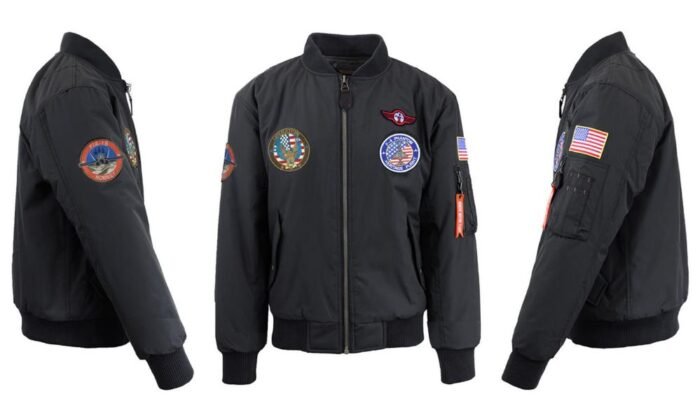 Men's Heavyweight MA-1 Flight Bomber Jacket With Patches