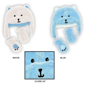 v374300936_s.jpg Baby Boy's Fleece Lined Fuzzy Hat & Mitten Sets Bear Designs