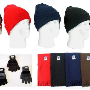 v374300953_s.jpg Cuffed Winter Knit Hats, Men's Knit Gloves, And Assorted Scarves