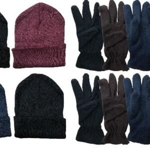 Yacht & Smith Men's Winter Care Set, Fleece Gloves And Winter Beanie Set