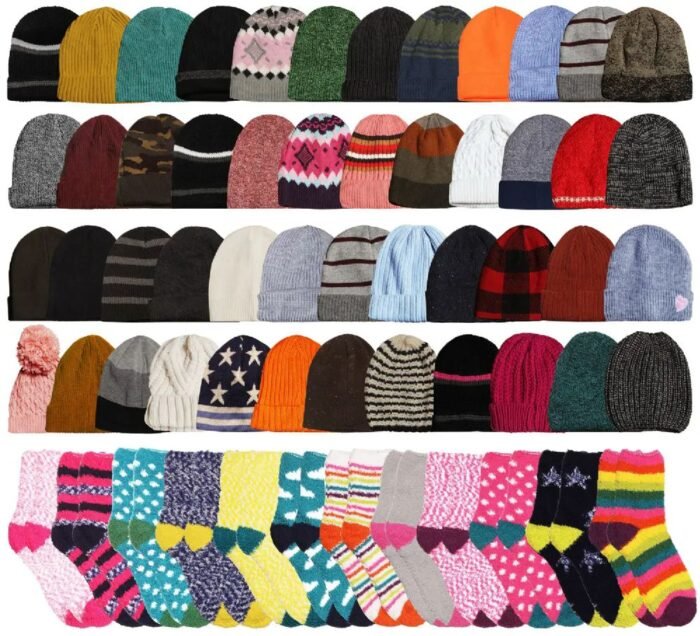 Yacht & Smith Women's Warm Winter Hats And Assorted Fuzzy Socks Set
